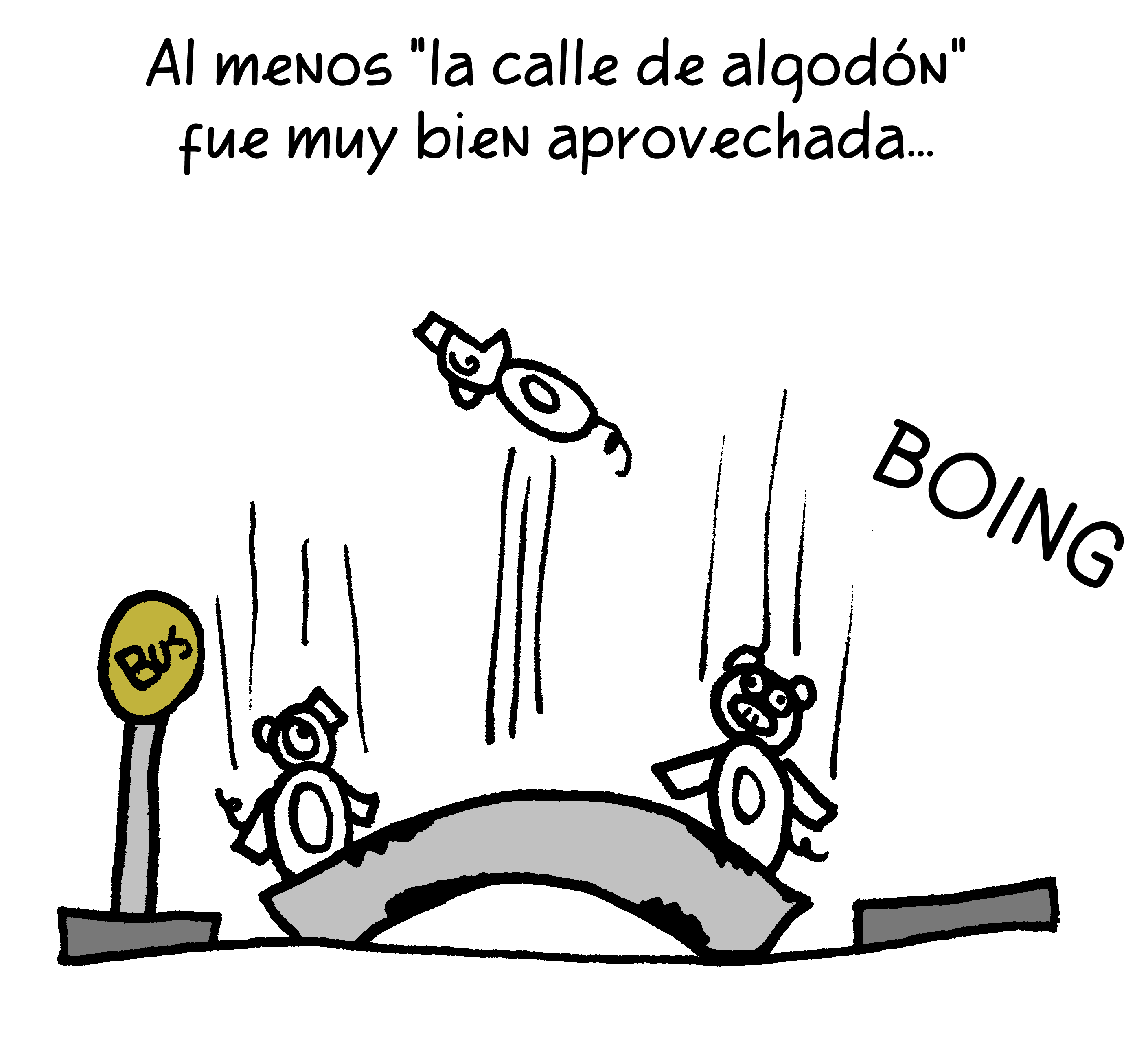 Cerdos saltando en una calle de Algodón