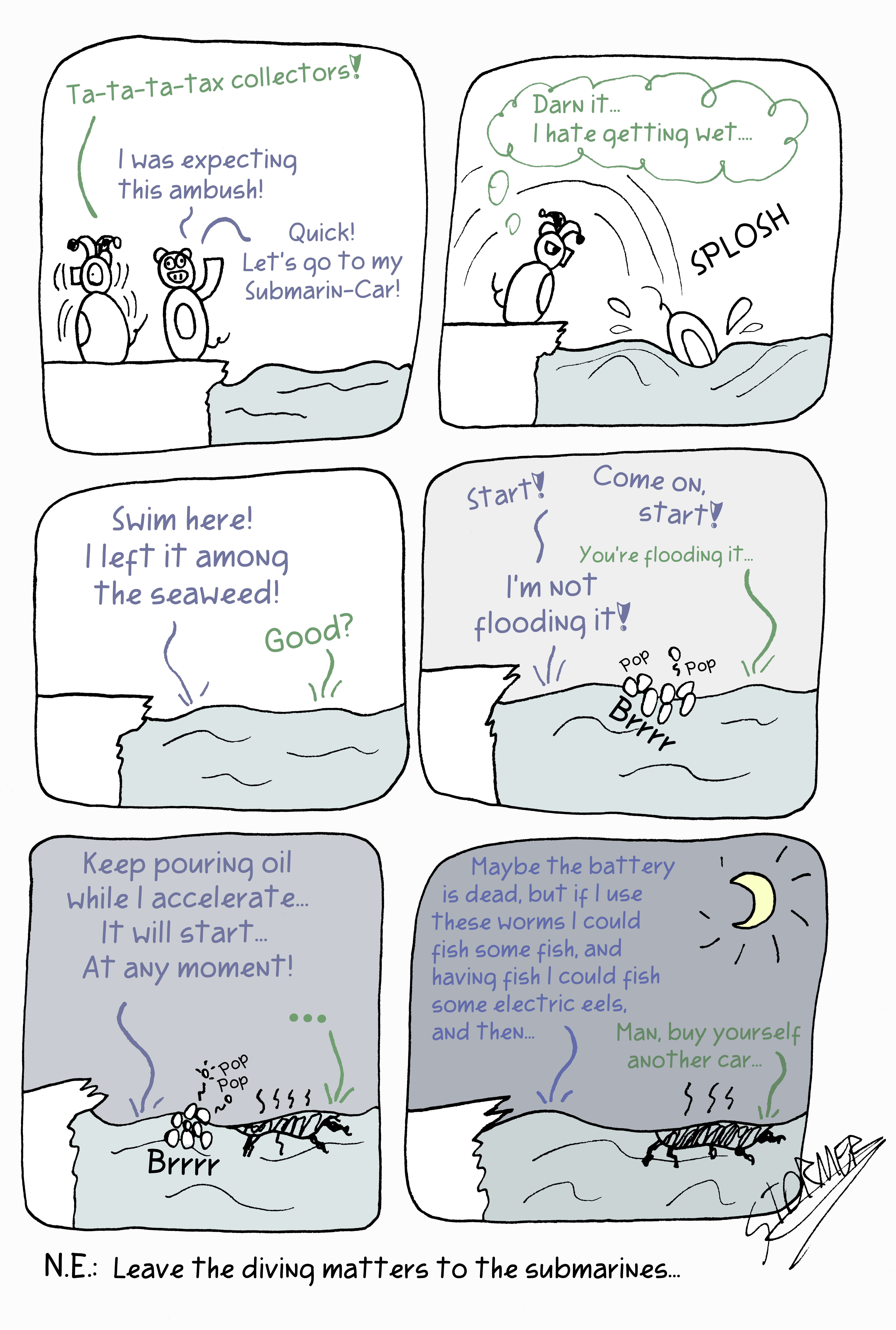 The Submarine Car's Getaway Comic