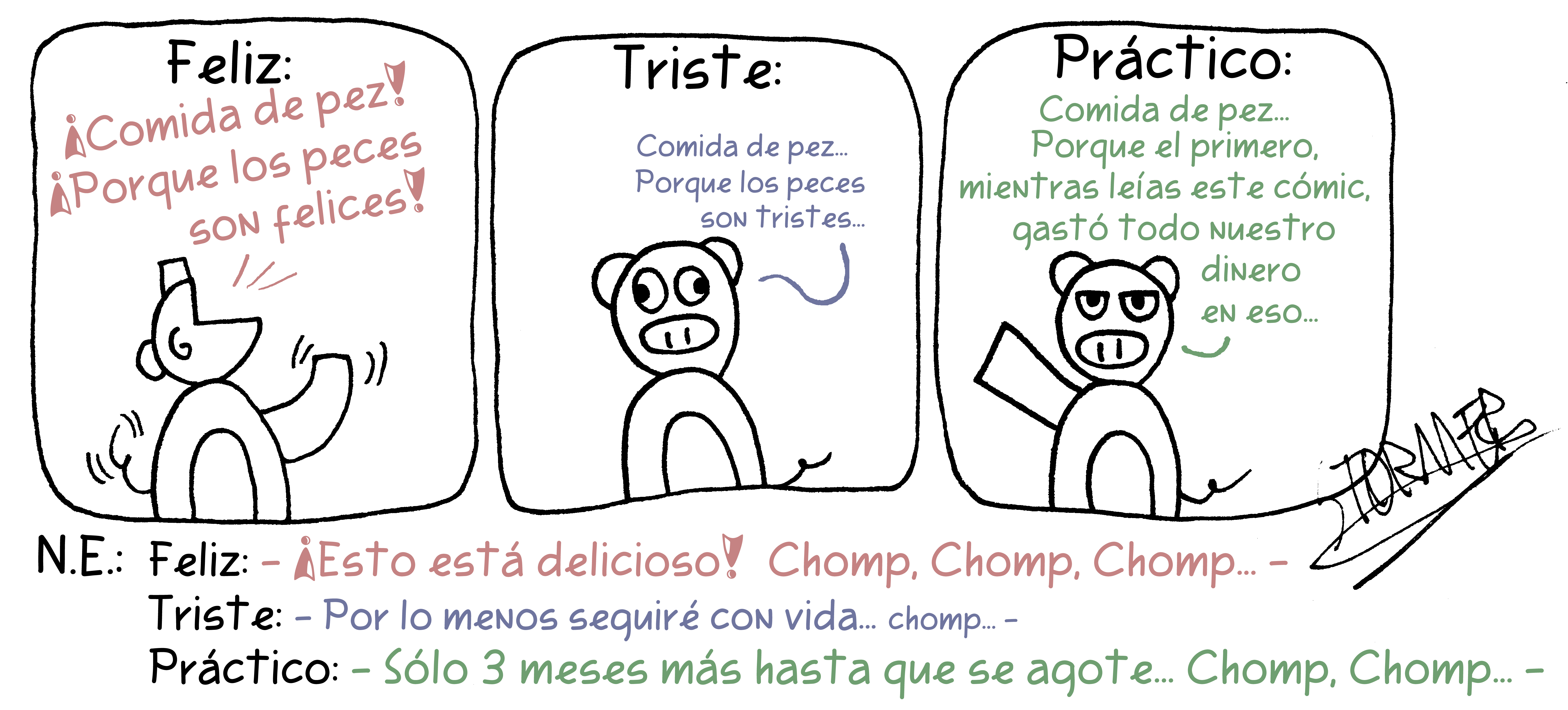 Cómic Pregunta del Día 1: ¿Qué les Gustaría Comer?